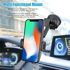 WixGear Phone Holder for Car, Universal Dashboard Windshield Phone Car Suction Cup Mount Holder for Cell Phone 360 Degree Rotation Compatible with iPhone Xs/XS Max / 8/7 / 6, Galaxy S and More