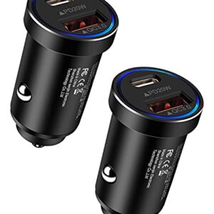 iPhone 13 Car Charger, [2Pack/38W] 2 Port Fast Charger Block with USB C& QC 3.0 Power Adapter, PowerPort PD Rapid Charging for iPhone 14 12 11 Pro Max X XR XS, Samsung S22 S22+ Cigarette Lighter Plug