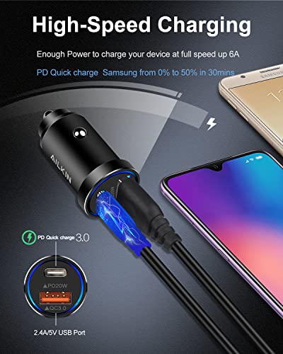 iPhone 13 Car Charger, [2Pack/38W] 2 Port Fast Charger Block with USB C& QC 3.0 Power Adapter, PowerPort PD Rapid Charging for iPhone 14 12 11 Pro Max X XR XS, Samsung S22 S22+ Cigarette Lighter Plug