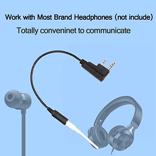 Retevis Earpiece Adapter,2 Pin to 3.5mm Walkie Talkies Headset Adapter Only Compatible RT21 RT22 RT27 RT7 H-777 H777S RT18 RT19 RT22S (Not Fit for Other Brands) 2 Way Radios (1 Pack)