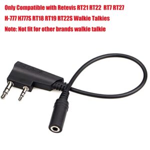 Retevis Earpiece Adapter,2 Pin to 3.5mm Walkie Talkies Headset Adapter Only Compatible RT21 RT22 RT27 RT7 H-777 H777S RT18 RT19 RT22S (Not Fit for Other Brands) 2 Way Radios (1 Pack)