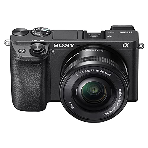 Sony Alpha a6300 Mirrorless Camera with 16-50mm Lens Black ILCE6300L/B with Soft Bag, Lens Filters, Tripod, Additional Battery, 64GB Memory Card, Card Reader, Plus Essential Accessories