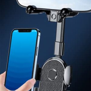 DUCTIAIARY 【2 Generation Upgrade】 Phone Mount for Car丨Adjustable Rearview Cell Mount丨360°Rotatable and Retractable Car Phone Holder, Universal Mirror Phone Holder for All Mobile Phones - More Stable