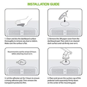 Cellet 3 Pack Non-Slip Dashboard Pad Mounting Disk for Suction Cup Phone Mounts 3M Extra Strength Adhesive