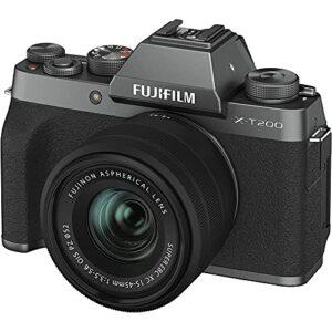 fujifilm x-t200 mirrorless digital camera w/xc15-45mm kit – dark silver