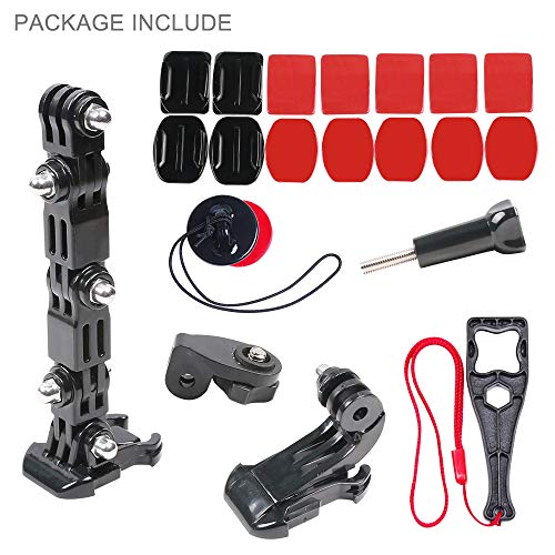 SUREWO Motorcycle Helmet Chin Mount Kits Compatible with GoPro Hero 11 10 9 8 7 6 5 Black,DJI Osmo Action 3/2/AKASO/Campark/YI Action Camera,Insta360 Camera and More