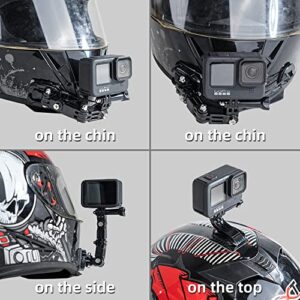 SUREWO Motorcycle Helmet Chin Mount Kits Compatible with GoPro Hero 11 10 9 8 7 6 5 Black,DJI Osmo Action 3/2/AKASO/Campark/YI Action Camera,Insta360 Camera and More