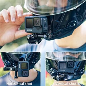 SUREWO Motorcycle Helmet Chin Mount Kits Compatible with GoPro Hero 11 10 9 8 7 6 5 Black,DJI Osmo Action 3/2/AKASO/Campark/YI Action Camera,Insta360 Camera and More