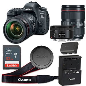Canon EOS 6D Mark II 26.2 MP CMOS Digital SLR Camera with 3.0-Inch LCD with EF 24-105mm f/4L IS II USM Lens and EF 50mm f/1.8 STM Lens - Wi-Fi Enabled (Renewed)