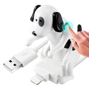 3hq funny humping dog phone charger for iphone 14/13/12/11 and more, upgraded fast charger touch dog that moves usb lightning cable (4ft) – white