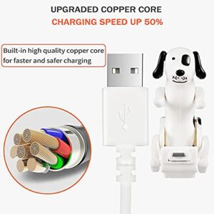 3HQ Funny Humping Dog Phone Charger for iPhone 14/13/12/11 and More, Upgraded Fast Charger Touch Dog That Moves USB Lightning Cable (4ft) - White