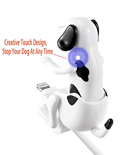 3HQ Funny Humping Dog Phone Charger for iPhone 14/13/12/11 and More, Upgraded Fast Charger Touch Dog That Moves USB Lightning Cable (4ft) - White