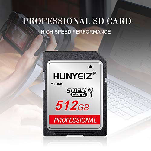 512GB SD Card Memory Card High Speed Security Digital Flash Memory Card Class 10 for Cameras,Vlogger&Videographer and Other Compatible Devices（512GB