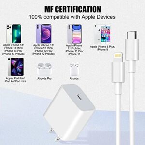 iPhone Charger,iPhone Fast Charger Apple Fast Charging [Apple MFi Certified] 2Pack Quick USB C Fast Wall Plug Type C to Lightning Cable Cord for iPhone 14/13 Pro/12/11 Pro Max/Mini/SE/X/8 Plus/AirPods