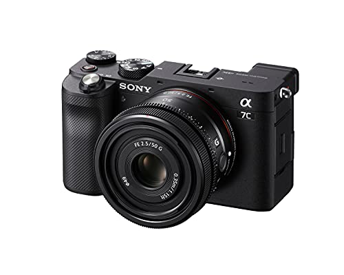 Sony Alpha 7C Full-Frame Mirrorless Camera - Black (ILCE7C/B) with Sony FE 50mm F2.5 G Full-Frame Ultra-Compact G Lens