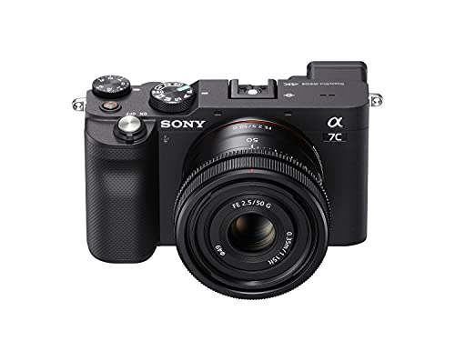 Sony Alpha 7C Full-Frame Mirrorless Camera - Black (ILCE7C/B) with Sony FE 50mm F2.5 G Full-Frame Ultra-Compact G Lens