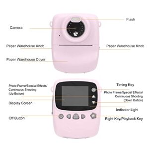 Camera for Kids Children Portable Camera P01A Instant Print Camera Toys 2.4inch Video Recorder 1200W for Boys and Girls Camera Kids Toy Camera(Pink) (Color : Pink)