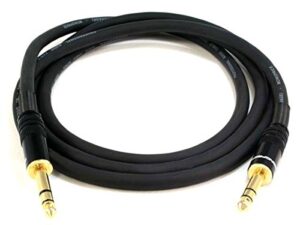 monoprice 1/4-inch trs male to male cable – 6 feet – black 16awg, gold plated – premier series