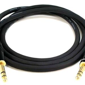 Monoprice 1/4-Inch TRS Male to Male Cable - 6 Feet - Black 16AWG, Gold Plated - Premier Series