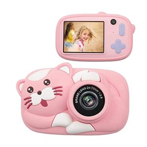 gienex kids selfie camera, christmas birthday gifts for girls age 3-12, children digital cameras 1080p 2 inch toddler, portable toy for 3 4 5 6 7 8 9 10 year old girls