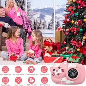 GIENEX Kids Selfie Camera, Christmas Birthday Gifts for Girls Age 3-12, Children Digital Cameras 1080P 2 Inch Toddler, Portable Toy for 3 4 5 6 7 8 9 10 Year Old Girls