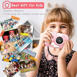 GIENEX Kids Selfie Camera, Christmas Birthday Gifts for Girls Age 3-12, Children Digital Cameras 1080P 2 Inch Toddler, Portable Toy for 3 4 5 6 7 8 9 10 Year Old Girls