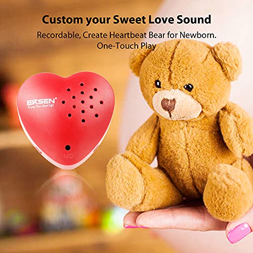 EKSEN Heart Voice Recorder, 30 Seconds Voice Recorder for Stuffed Animal, Plush Toy, etc. Kids Voice Recorder, Sound Box for Voice Gifts. (Red - 1 Pack)