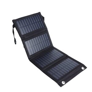 solar charger, foldable solar panel phone charger with usb interface portable solar battery power bank for smartphone tablet cellphone