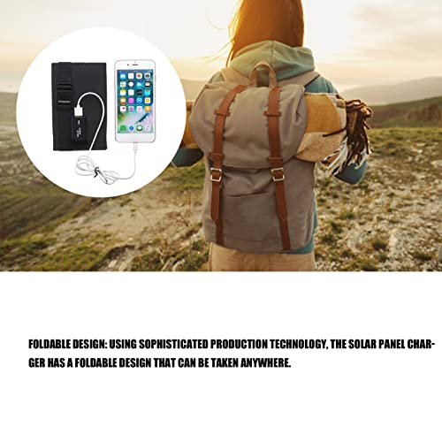 Solar Charger, Foldable Solar Panel Phone Charger with USB Interface Portable Solar Battery Power Bank for Smartphone Tablet Cellphone