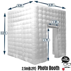 TKLoop Inflatable Photo Booth Enclosure 16 Colors with Blower Portable Photo Booth 8.2ft Studio Tent Great for Wedding, Party, Events, Birthday, Bars White (1 Door)