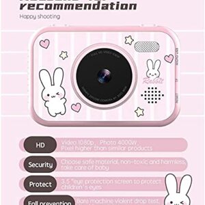 GIENEX Kids Digital Camera - 12MP Children's Selfie Camera with 3.5 Inches Large Screen for Boys and Girls,1080P Rechargeable Electronic Camera with 32GB TF Card (Color : Pink)