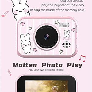 GIENEX Kids Digital Camera - 12MP Children's Selfie Camera with 3.5 Inches Large Screen for Boys and Girls,1080P Rechargeable Electronic Camera with 32GB TF Card (Color : Pink)