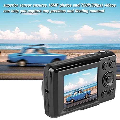 TOPINCN Digital Camera Recorder, Digital Video Camera 2MP 720P 30FPS Vlogging Camera 16X Zoom Mini for Outdoor(Black)