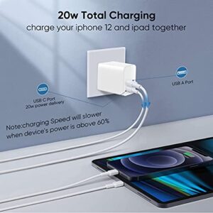 iPhone 14 Pro Max Charger Block, DGHYDZ Type C Charger Block, 20W Upgraded Certified iPhone Plug Adapter - Dual Ports Fast Wall Charger for iPhone 13/12/11/Pro Max,XS/XR/X,iPad Pro,AirPods Pro,Samsung