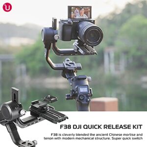 ULANZI FALCAM F38 Camera Quick Release System with 38mm Anti-Deflection QR Plate for DJI Ronin-S, DJI RS2, DJI RSC2, Support The Standard Lens Support Frame