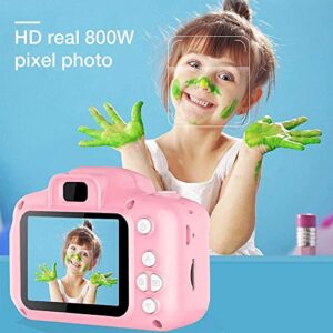 Alician 2 Inch HD Screen Chargable Digital Mini Camera Kids Cartoon Cute Camera Toys Outdoor Photography Props for Child Green