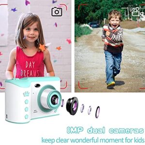 GIENEX Kids Selfie Camera, Christmas Birthday Gifts for Boys Age 3-9, HD Digital Video Cameras for Toddler, Portable Toy for 3 4 5 6 7 8 Year Old Boy with 32GB SD Card (Color : Blue)