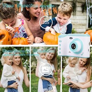 GIENEX Kids Selfie Camera, Christmas Birthday Gifts for Boys Age 3-9, HD Digital Video Cameras for Toddler, Portable Toy for 3 4 5 6 7 8 Year Old Boy with 32GB SD Card (Color : Blue)