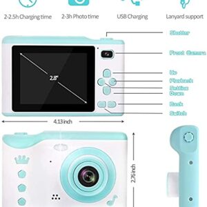 GIENEX Kids Selfie Camera, Christmas Birthday Gifts for Boys Age 3-9, HD Digital Video Cameras for Toddler, Portable Toy for 3 4 5 6 7 8 Year Old Boy with 32GB SD Card (Color : Blue)