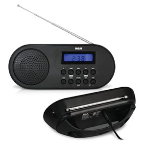 RCA – NOAA Emergency Weather Alert Radio with AM/FM Radio, Digital Clock and Alarm – AC or Battery Powered (RCWR7)