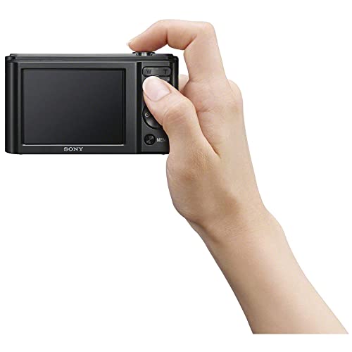 Sony Cyber-Shot DSC-W800 Digital Camera (Black) (DSCW800/B) + Case + 64GB Card + Card Reader + Flex Tripod + Memory Wallet + Cleaning Kit (Renewed)