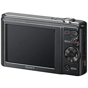 Sony Cyber-Shot DSC-W800 Digital Camera (Black) (DSCW800/B) + Case + 64GB Card + Card Reader + Flex Tripod + Memory Wallet + Cleaning Kit (Renewed)