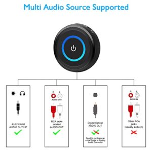 Giveet Bluetooth Transmitter Receiver for TV to Headphones, V5.0 Bluetooth Audio Adapter, 2-in-1 Bluetooth AUX Adapter for PC/Car/MP3/Airplane/Speaker, aptX Low Latency, Pairs 2 Devices Simultaneously