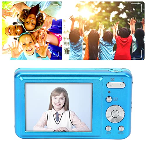 Jopwkuin 48MP Digital Camera, Continuous Shooting Portable Digital Camera Self Timer Single Shot ABS for Beginners(Blue)