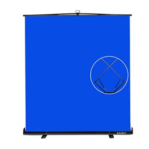 【easy set up】 raubay 6.2 x 5 ft collapsible blue screen backdrop portable retractable chroma key panel photo background with stand for video conference, photographic studio, streaming