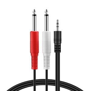 TNP 3.5mm Audio Cable to 6.35mm Dual TS Cable 10-Feet to to TRS Splitter Male Y-Connector 1/4 to 1/8 Audio Cable Stereo to Mono Adapter Cable Breakout Audio Connector