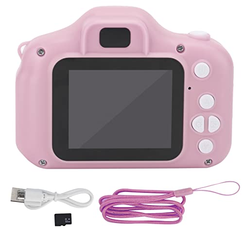 X2 Multifunctional Childrens Digital Camera, Photo Video Mini Camera with Memory Card Gift for Children(Pink 32GB)