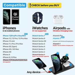 Intoval Wireless Charging Station, for Apple Watch/iPhone/Airpods, iPhone 14/13/12/11/XS/XR/XS/X/8, iWatch 8/Ultra/7/6/SE/5/4/3/2, Airpods Pro2/Pro1/3/2. (V5,Black)