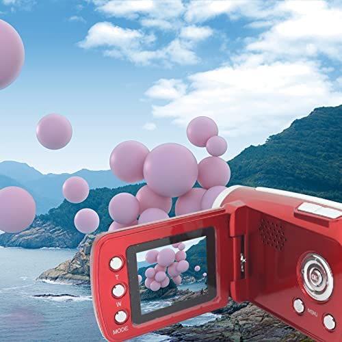 Digital Video Camera 12 Million-pixels 1.8 Inch Camera, Entry-level Camera 4x Digital Zoom Camera All-in-one Machine, Professional Digital Camera with Built-in Micphone&Speaker (Red)