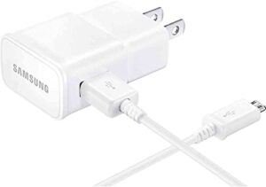adaptive fast wall adapter micro usb charger for samsung galaxy s7 s7 edge s6 s6 edge note 5 note 4 j2 prime j7 prime a5 bundled with urbanx micro usb cable cord – 6ft super fast charging kit – white